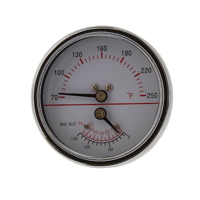 Jones Stephens J40558 2-7/8" 55 PSI Tridicator with 1-1/2" Stem