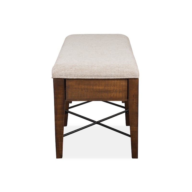 Magnussen Home Bay Creek Toasted Nutmeg Upholstered Bench - 58''W x 17''D x 19''H