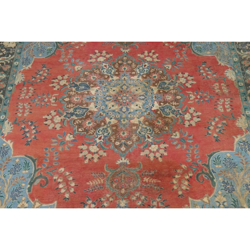 Tabriz Persian Area Rug Living Room Hand-Knotted Wool Carpet - 9'9"x 12'4"