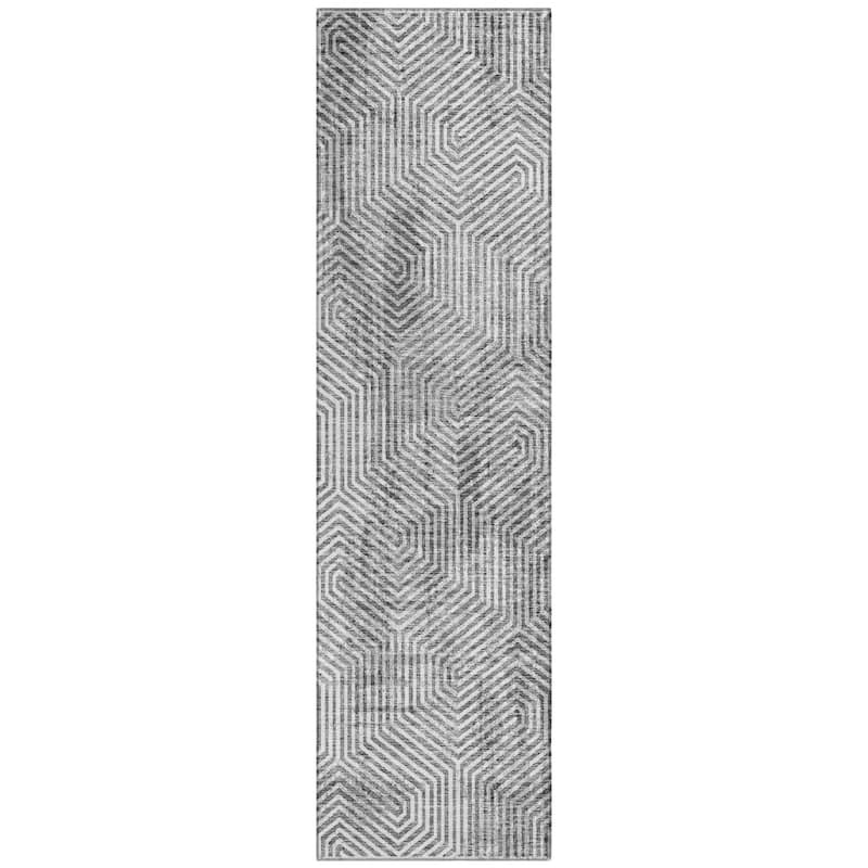 Machine Washable Indoor/ Outdoor Chantille Contemporary Maze Rug