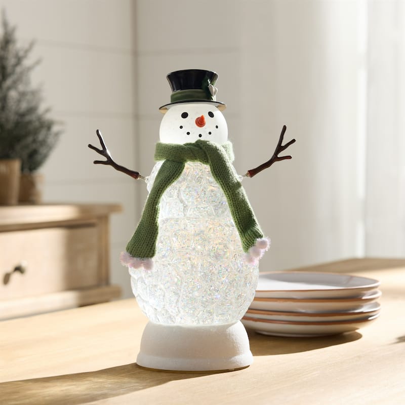 LED Lighted Snowman Christmas Snow Globe - 11"