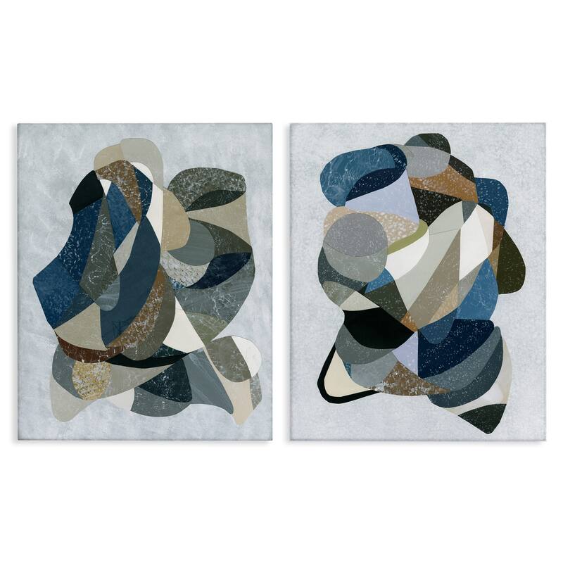 Stupell Neutral Geometric Patterns Canvas Wall Art Design By Coco Good (Set of 2) - 24 x 30