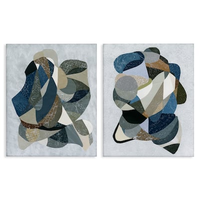 Stupell Neutral Geometric Patterns Canvas Wall Art Design By Coco Good (Set of 2)