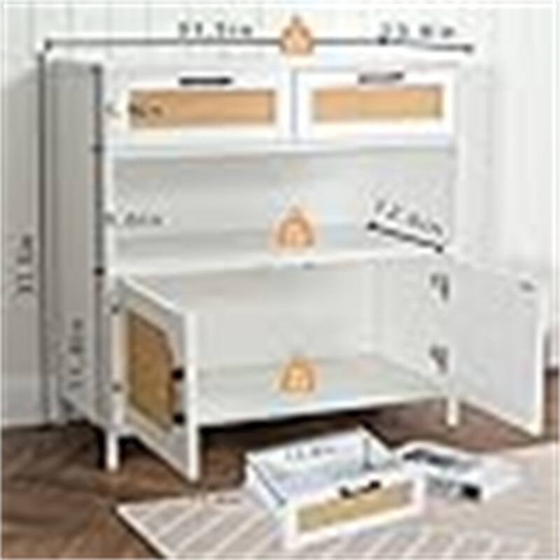 Sideboard Buffet Cabinet - 13.9"D x 31.5"W x 31.5"H