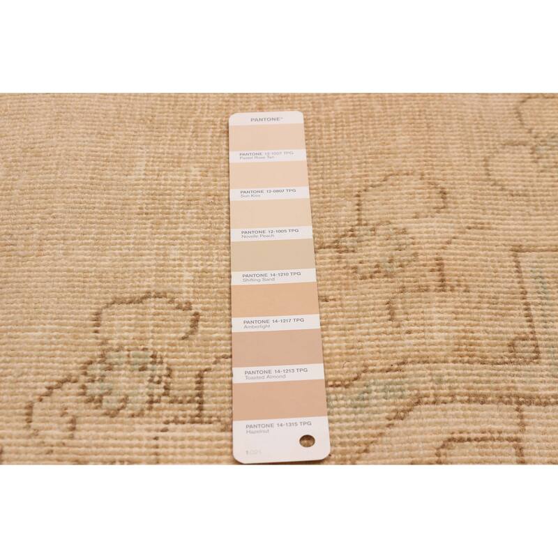 ECARPETGALLERY Hand-knotted Antalya Vintage Tan Wool Rug - 9'2 x 12'6