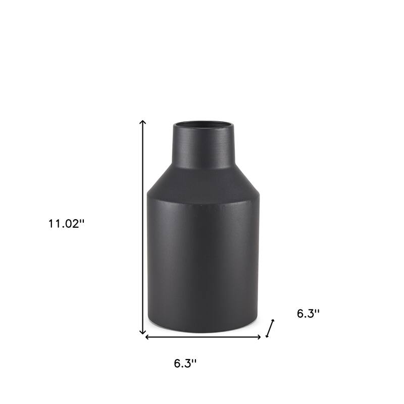 11" Black Tulip Metal Table Vase - 6.30