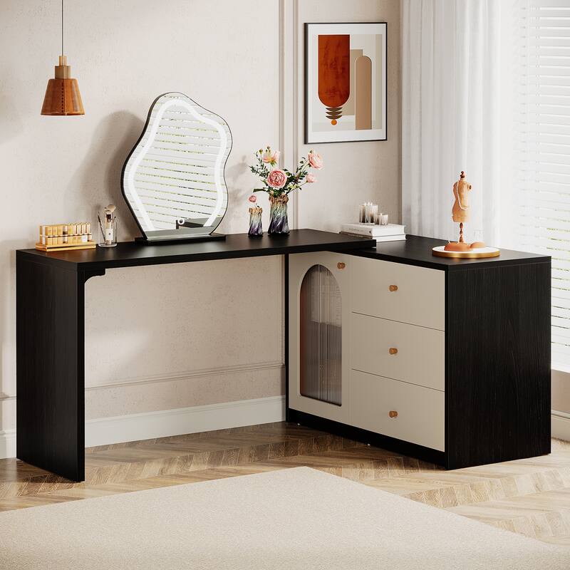 Retractable Makeup Vanity Vanity Desk Dressing Table for Bedroom