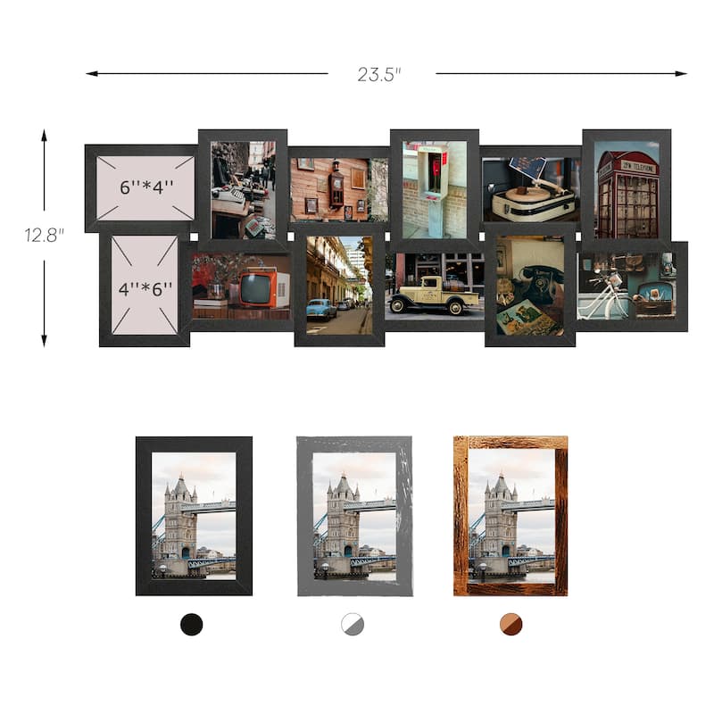 HELLO LAURA 12-Opening Gallery Collage Wall Photo Frame Family Picture Frame