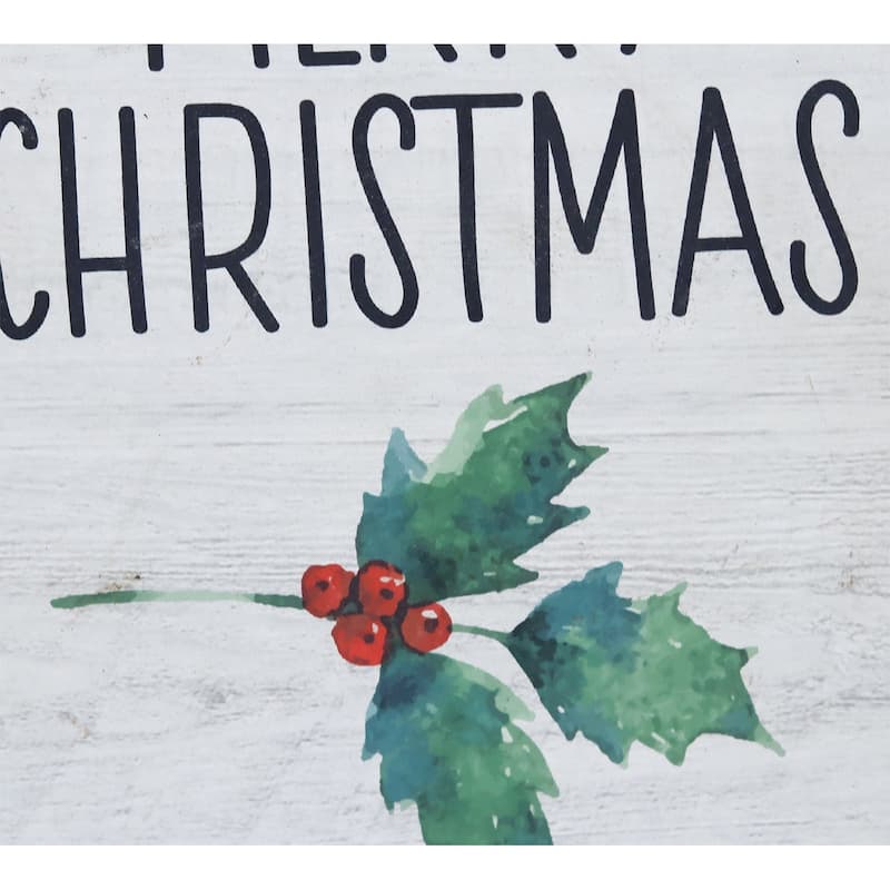 Wooden House Shaped Tabletop Decor with Merry Christmas Sign