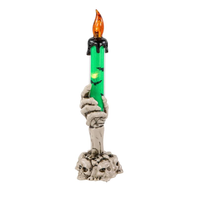 LED Lighted Skeleton Hand Halloween Candles - 8.25" - Set of 3