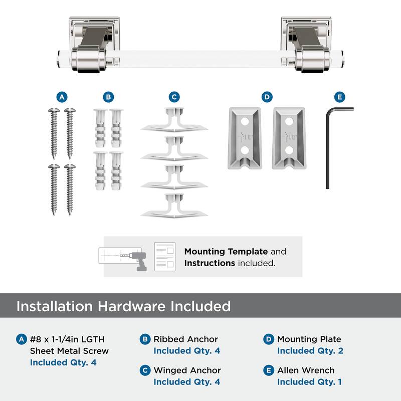 Amerock Glacio 8" Towel Bar