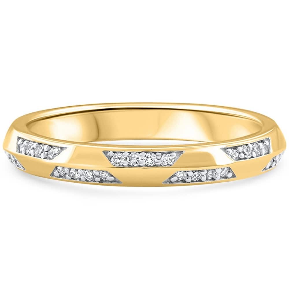 Bliss Diamond Diamond Stackable Knife Edge Womens Wedding Anniversary Ring Gold Lab Grown