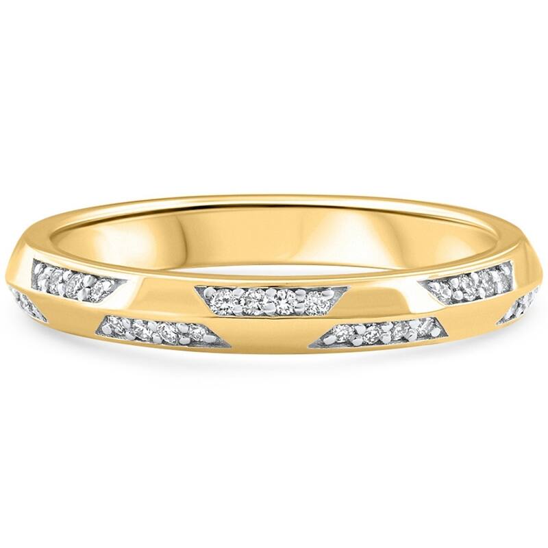 Diamond Stackable Knife Edge Womens Wedding Anniversary Ring Gold Lab Grown
