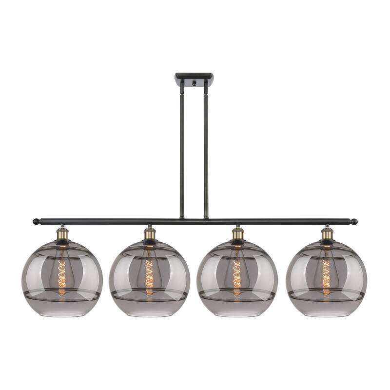 Innovations Lighting 516-4I-14-50 Rochester Linear Rochester 4 Light - Black Antique Brass / Smoked