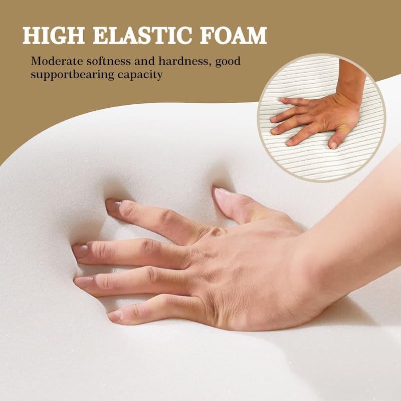 Corduroy Upholstered Modular Sectional Sofa with Ottoman