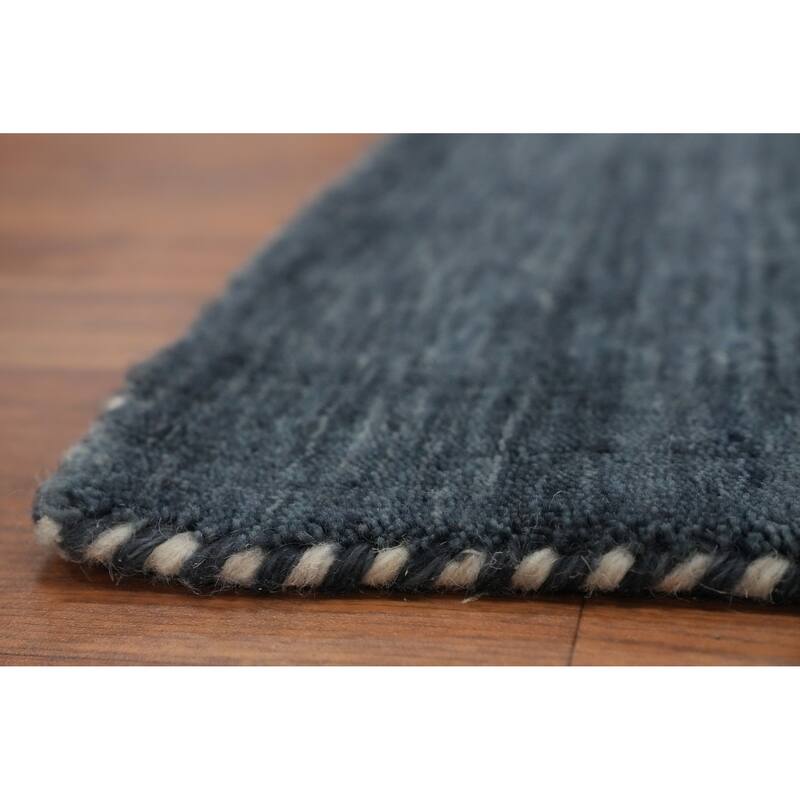 Hand Knotted Oriental 100% Wool Carpet Tribal Animal Pictorial Navy Blue & Blues Gabbeh Area Rug - 9' 11'' X 10' 0''