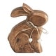 preview thumbnail 2 of 3, Bunny Hop Wooden Sitting Bunny Natural w/ Pearl Beads 6x7.25x1.5