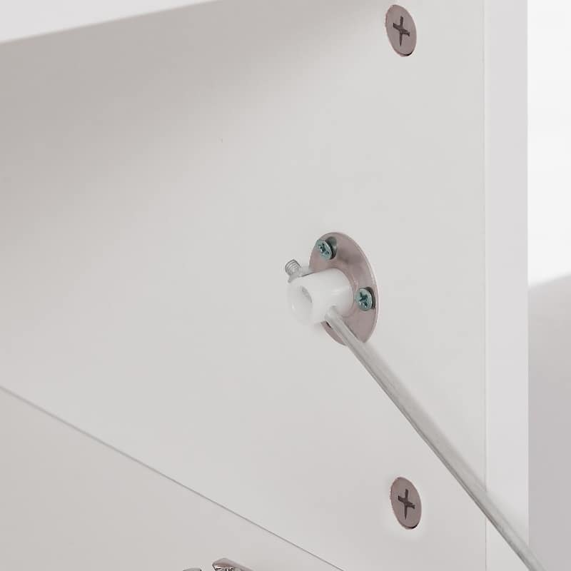 White 51" TV Stand with LED & Glass Shelf for TVs Up to 55"
