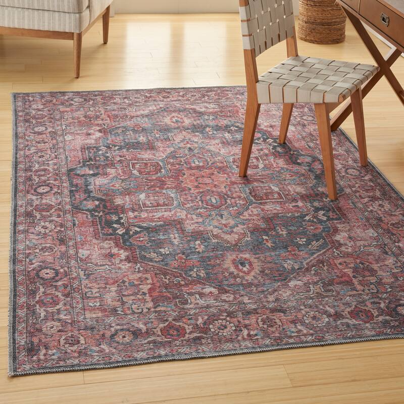 New Concept Washables Persian Boho Machine Washable Area Rug