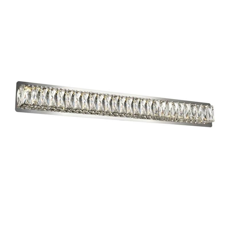 Monroe Collection Wall Sconce L35.4" D2.2" H4.5" Chrome Finish