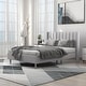 preview thumbnail 11 of 58, Alazyhome Upholstered Platform Bed Frame Lihgt Grey - Full