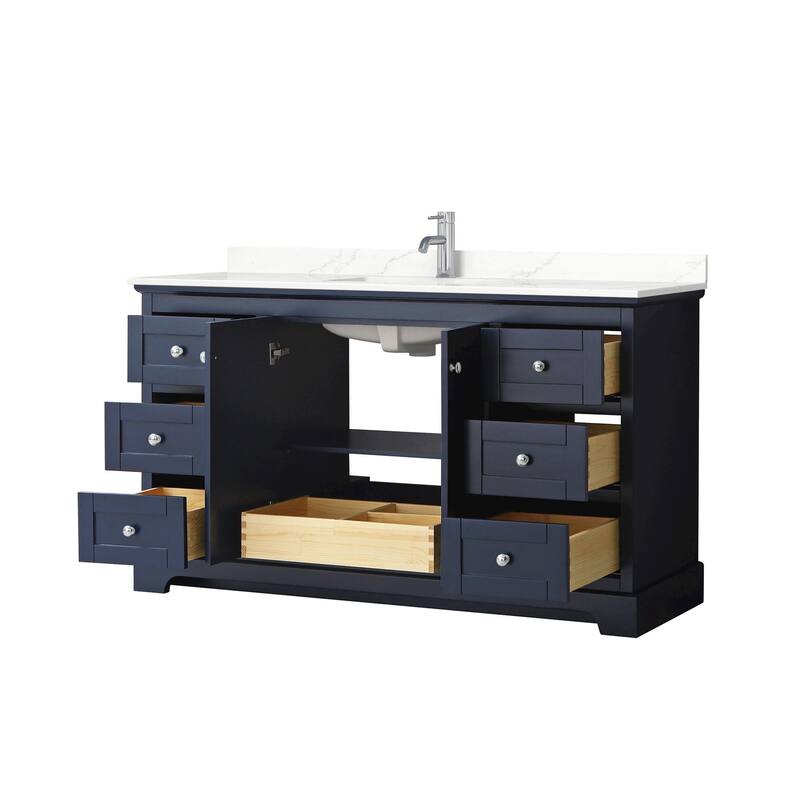 Avery 60-inch Single Vanity, Quartz Top