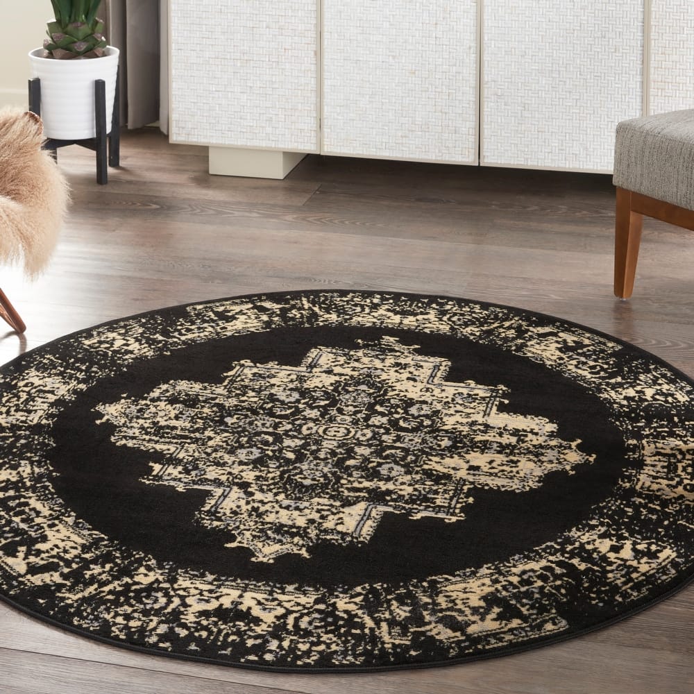 Nourison Grafix Distressed Vintage Medallion Area Rug