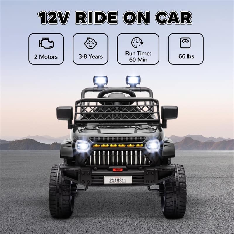 Children’s 12V Electric Ride on Car with Remote Control and Dual Motors Music Horn USB and Headlights