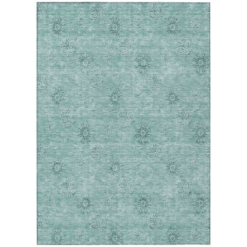 HomeRoots Floral Transitional Rectangle Outdoor Rug