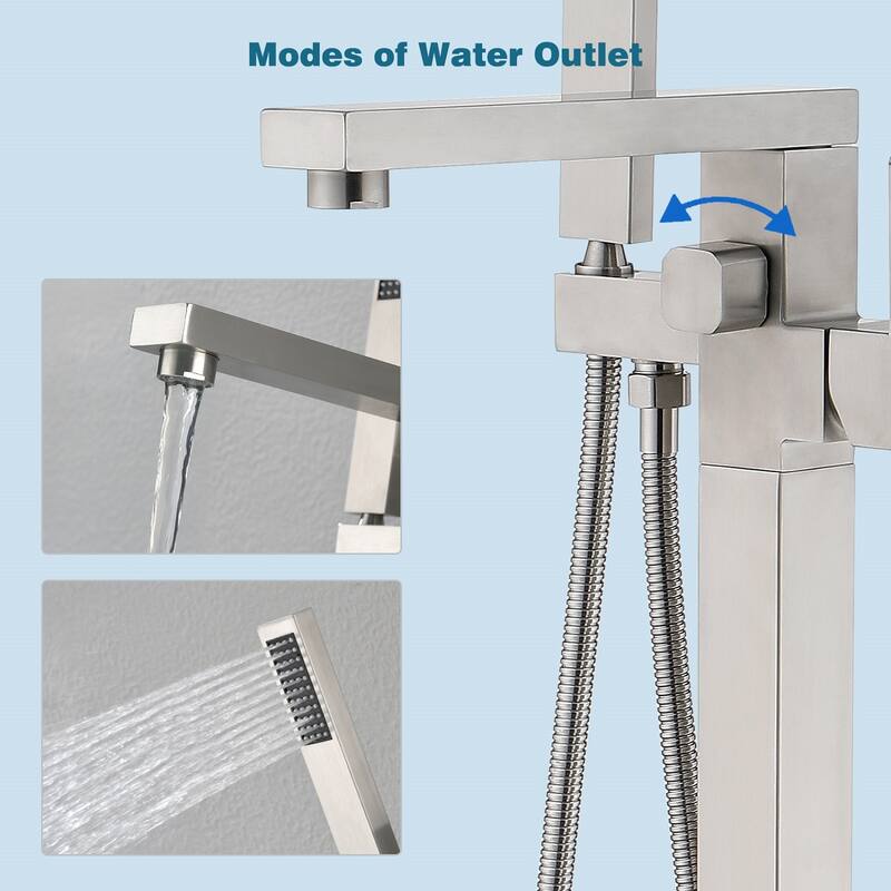 Floor Mounted Freestanding Tub Filler Trim with One Handle