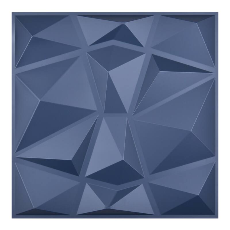 Art3d 3D Wall Panels PVC Diamond Design (32 Sq.Ft) - 19.7 x 19.7 - Blue