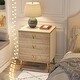 preview thumbnail 8 of 23, 3-Drawer Nightstand, Luxury Bedside Table End Table with Storage Drawers and Golden Legs