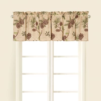 Sierra Retreat Brown Pinecone Window Curtain Valance Set 2 - 15.5 x 72