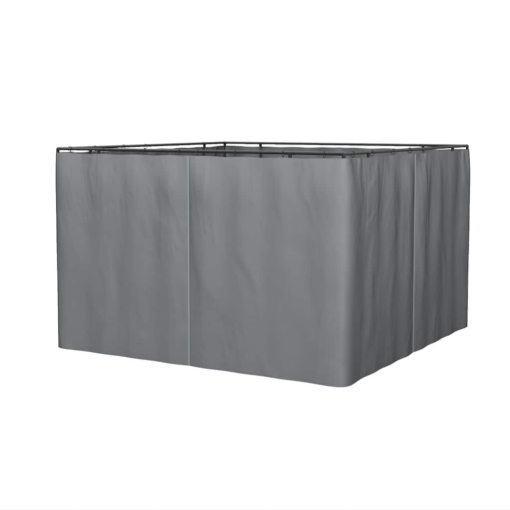 Universal 10' x 12' Gazebo Sidewall Set with Panels, Hooks, and C-Rings, Gray