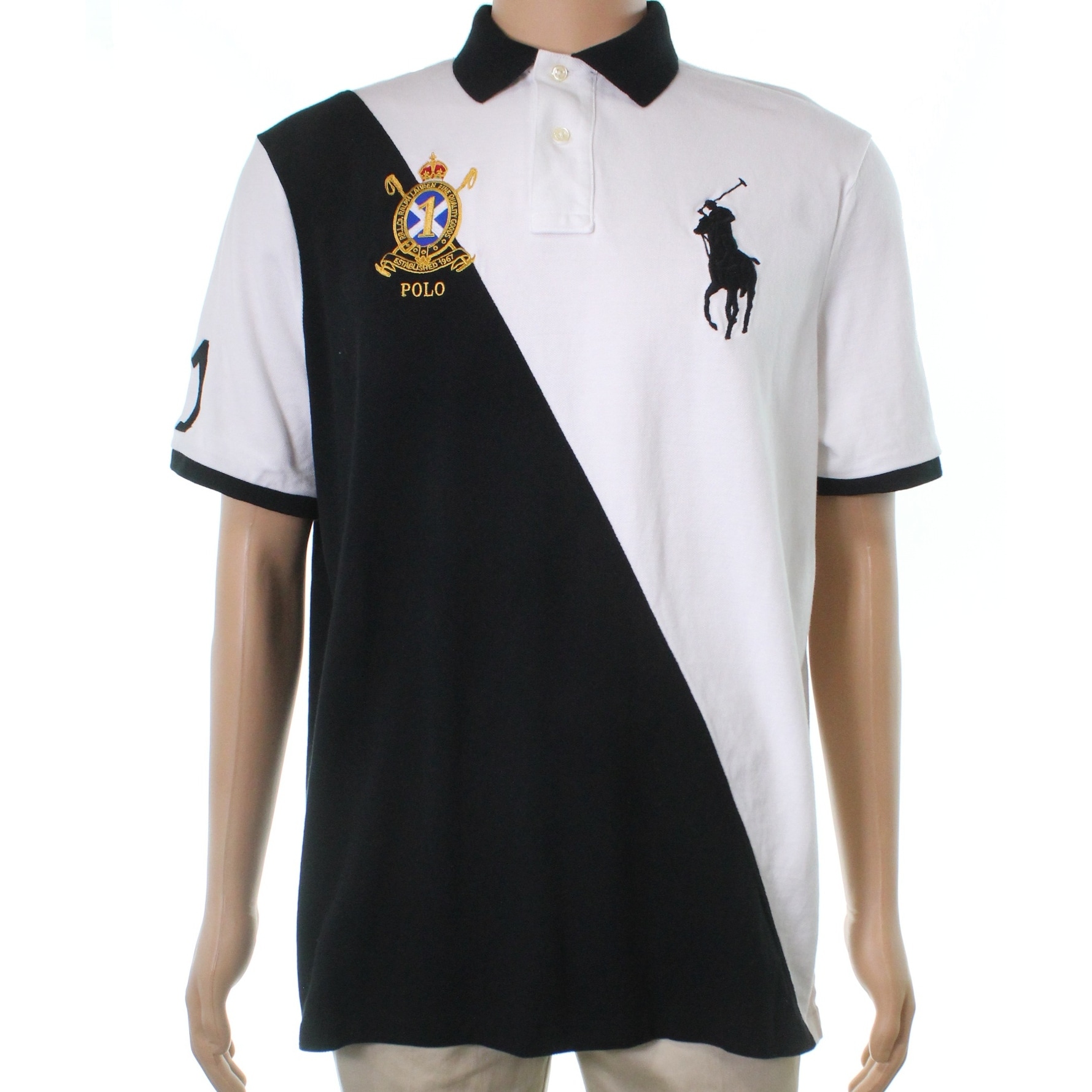 black and white ralph lauren polo shirt