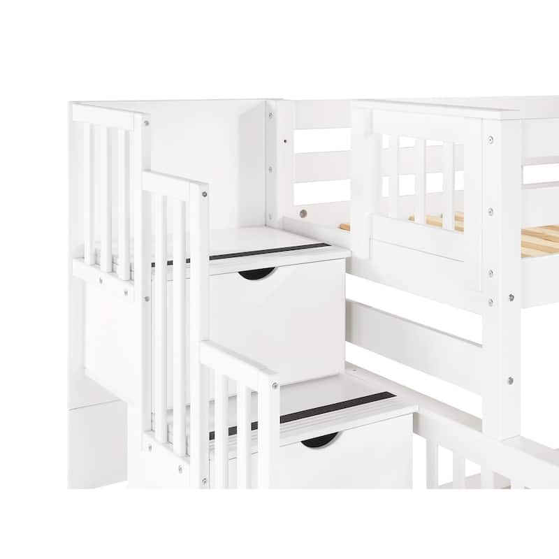 Taylor & Olive Trillium Twin over Full Stairway Bunk Bed