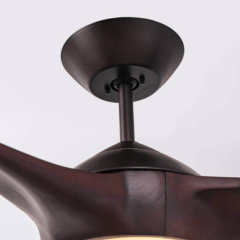 60" Oil Rubbed Bronze Large Ceiling Fan with Light and Wall Control - 60-inch W x 13.8-inch H