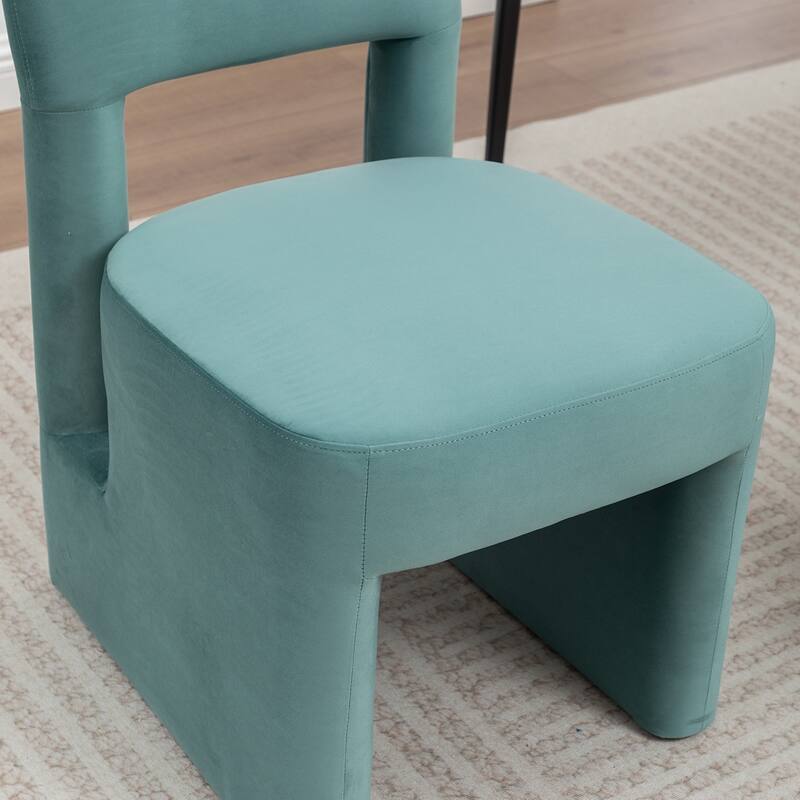 SEYNAR Modern Velvet Upholstered Armless Dining Chair Set of 4