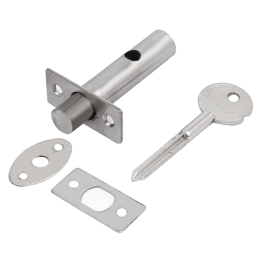 Shop 61mm Length Fire Door Metal Hidden Lock Silver Tone W Key