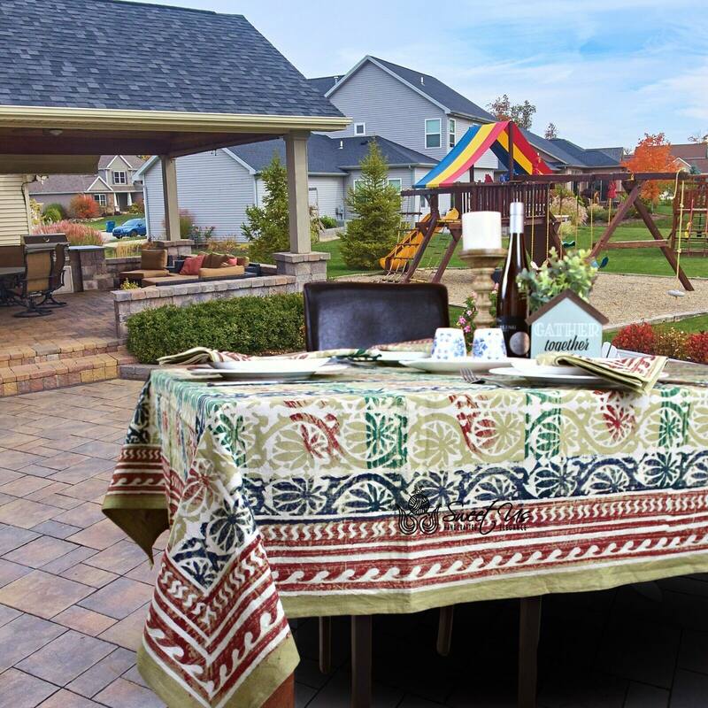 Cotton Sun-kissed Floral Tablecloth Collection