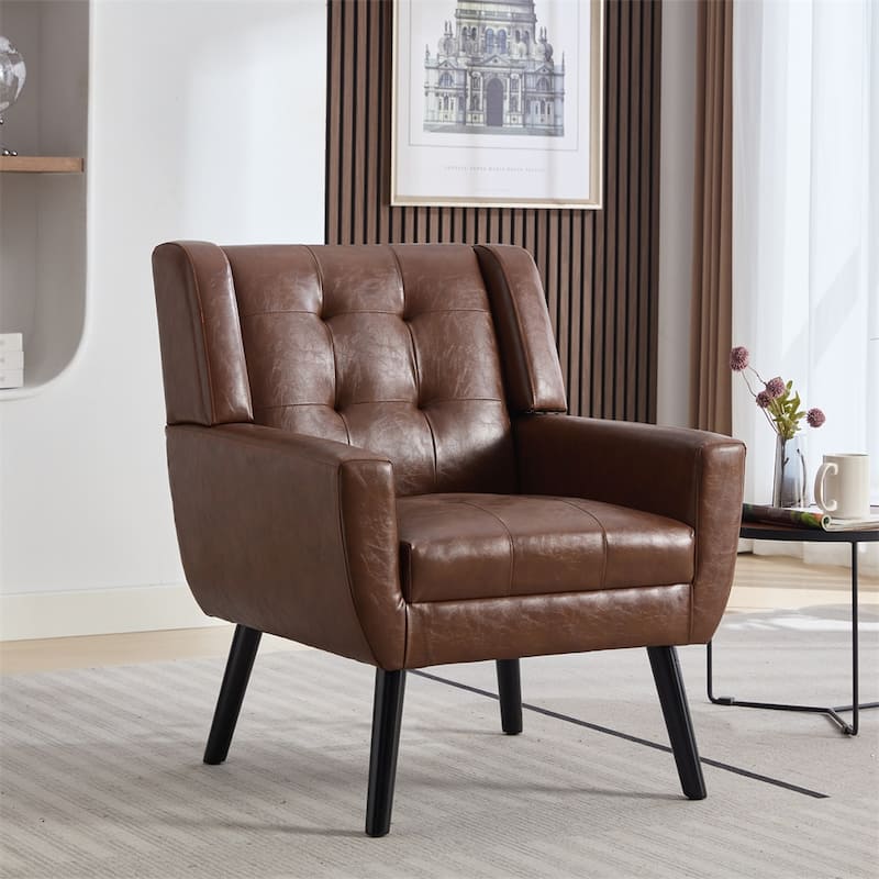 Modern Soft Ergonomics Accent Chair with Black Legs For Indoor Home