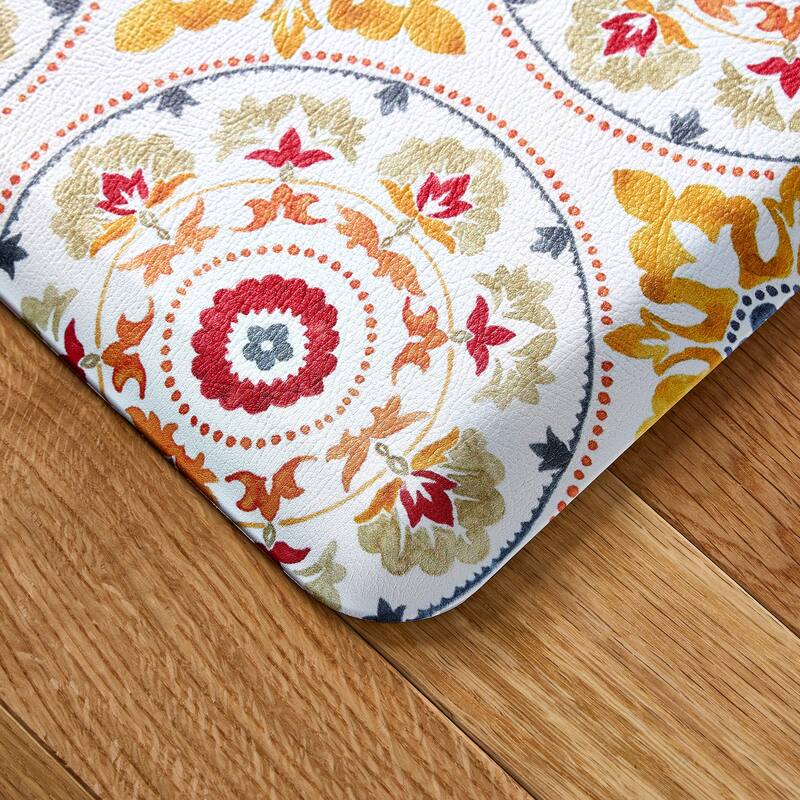 FIESTA Postiano Tiles Geo Textured Anti Fatigue Comfort Kitchen Mat, Non-Slip Floor Mat, Padded Standing Desk Mat