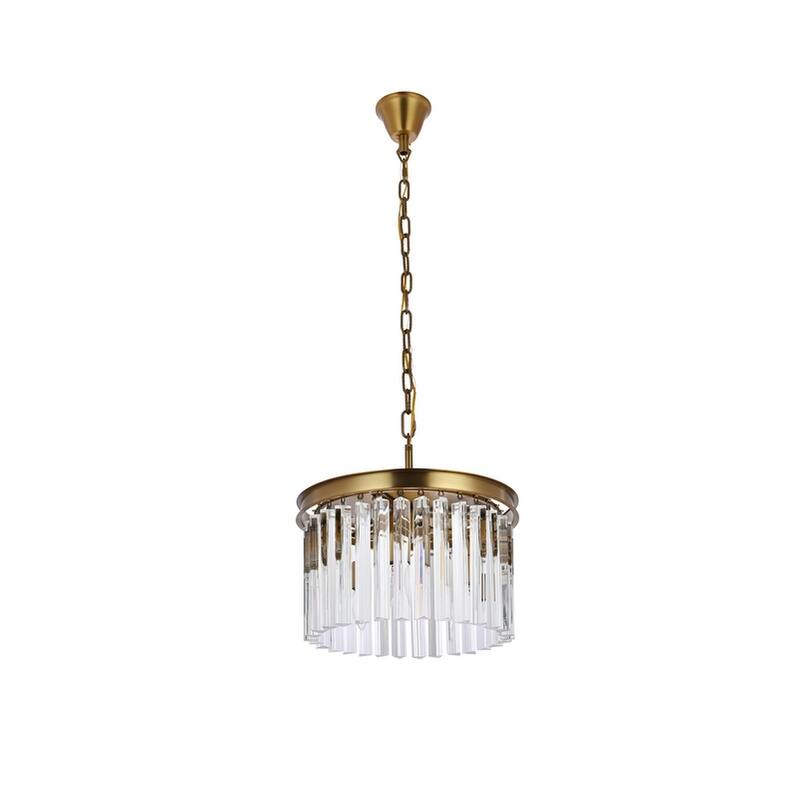 Indigo Home round crystal pendant in satin gold