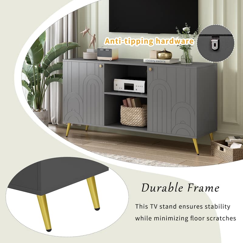 TV Stand Entertainment Center Media Console with Adjustable Shelf