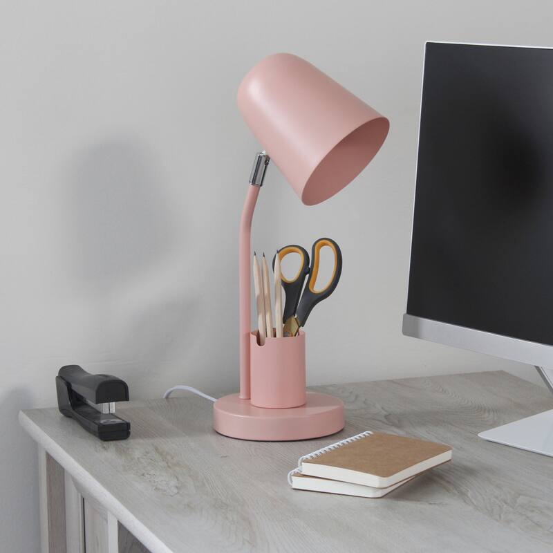 Adjustable Gooseneck Desk Lamp with Metal Shade - 15.75" - Blush Pink
