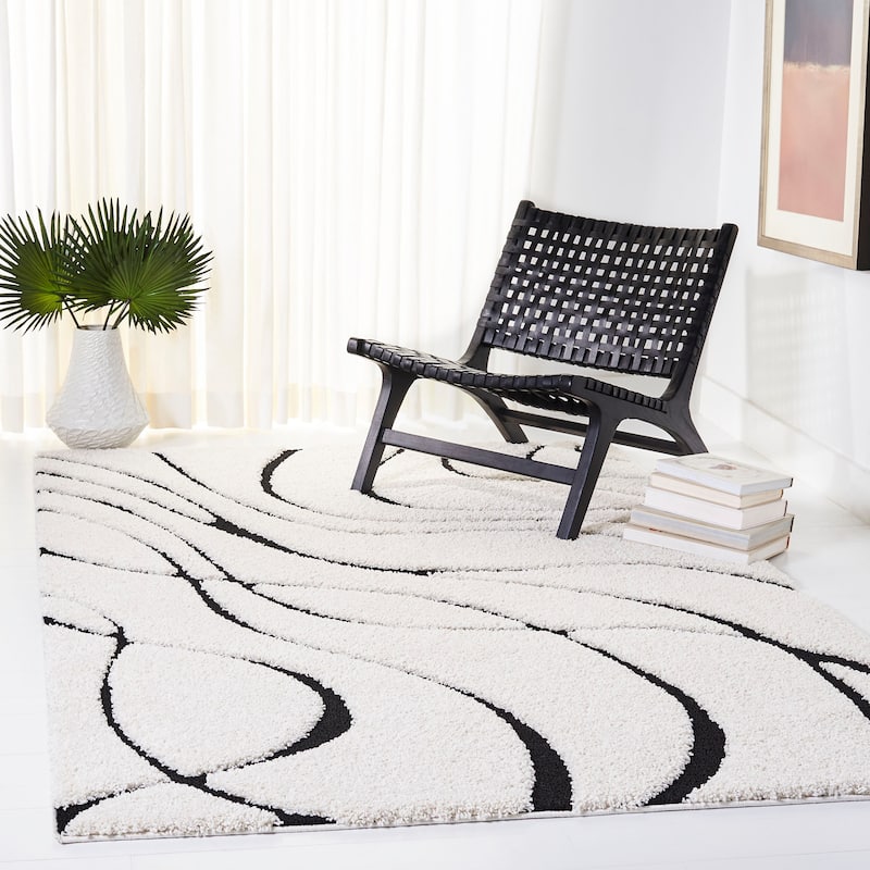 SAFAVIEH Florida Shag Sigtraud Abstract Waves 1.2-inch Thick Rug