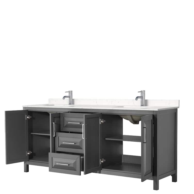 Daria 80 Inch Double Vanity, Cultured Marble Top