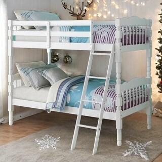 Classic Rectangular Design Twin over Twin Bunk Bed