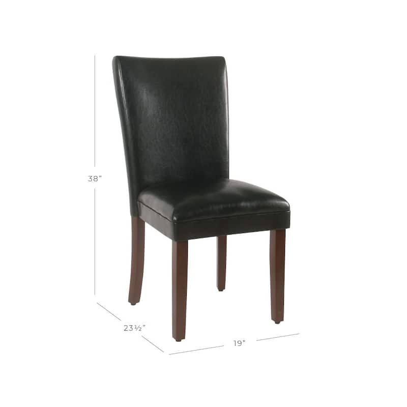 Homepop Parsons Dining Chair - Black Faux Leather - set of 2