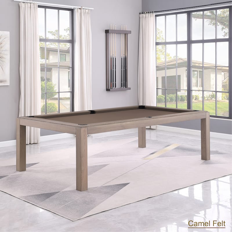 Olivia GreyWash Ash 8ft Billiard Slate Pool Table with dining top - Tan